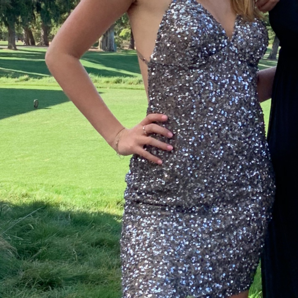 SILVER PARTY DRESS
